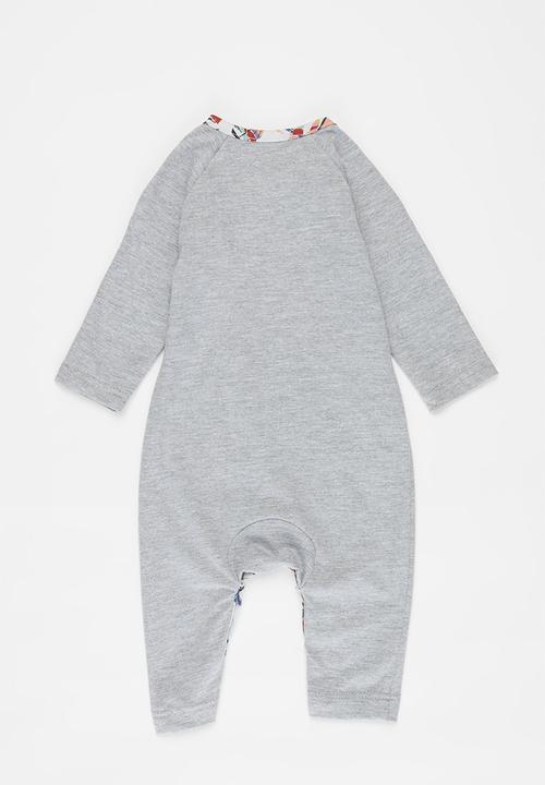 Sticky Fudge - Long sleeve babygrow with kangaroo pocket - grey