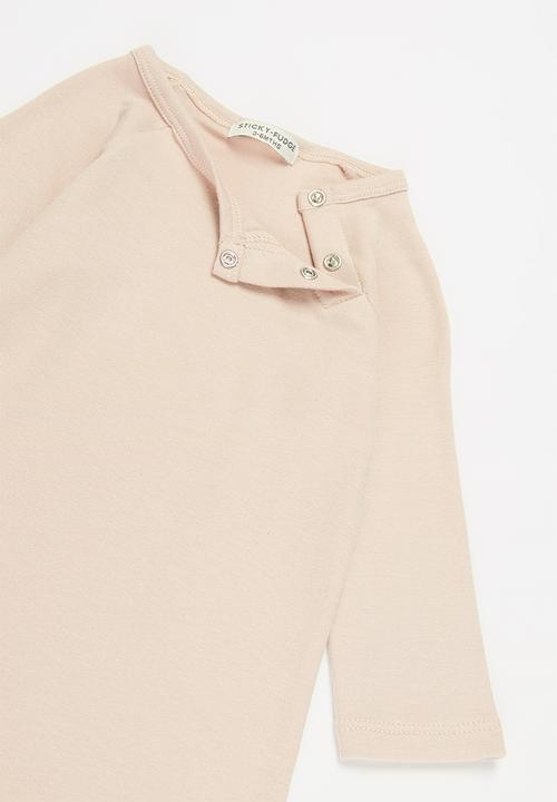 Sticky Fudge - Long sleeve babygrow - blush