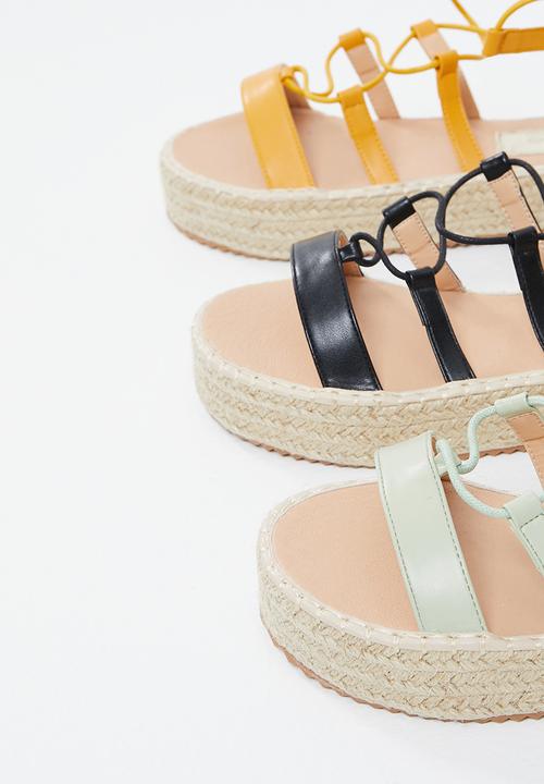 Plum - Manzi strappy tie espadrille sandal - mint