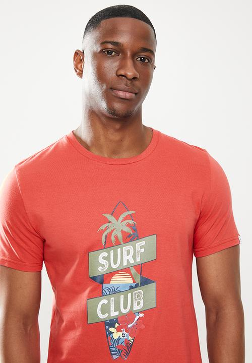 Original Penguin - Surf club tee - red ochre