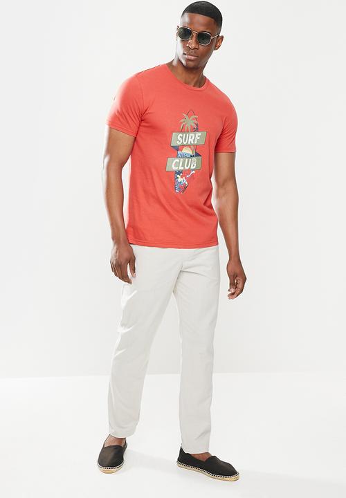 Original Penguin - Surf club tee - red ochre