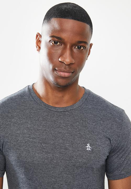 Original Penguin - Embroidered tee - dark charcoal heather