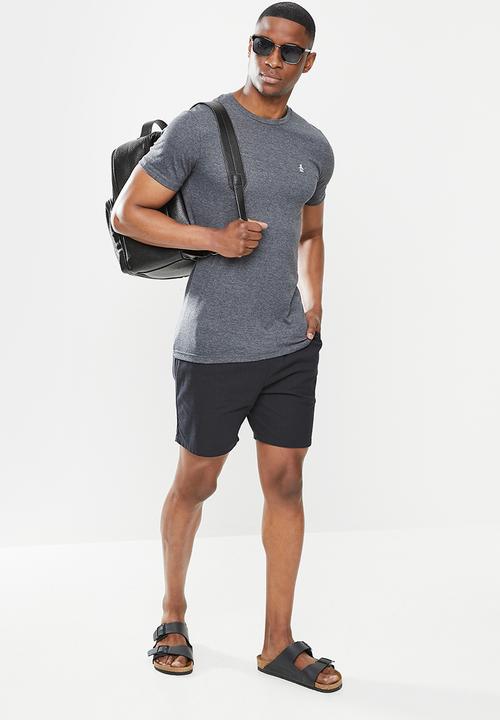 Original Penguin - Embroidered tee - dark charcoal heather
