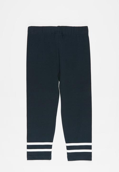 POLO - Girls stephanie striped cropped legging - navy
