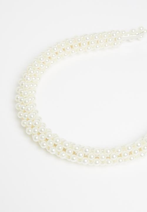 Superbalist - Faux pearl headband - cream