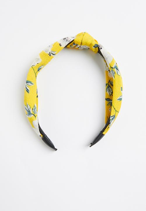 Superbalist - Floral twisted headband - yellow