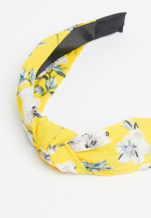 Superbalist - Floral twisted headband - yellow