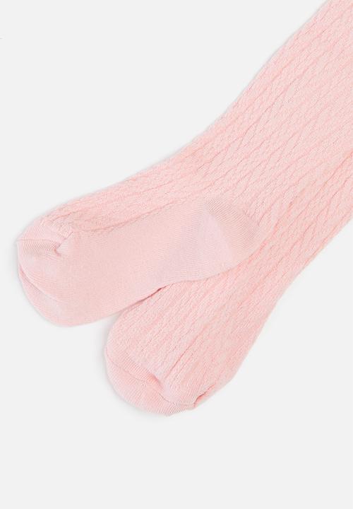MINOTI - Girls cable knit tights - pink