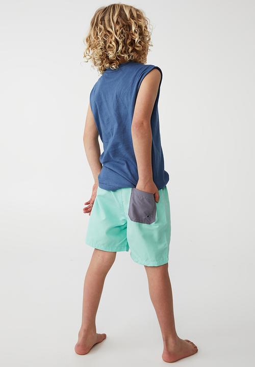 Cotton On - Bailey board short - mint breeze/steel wb