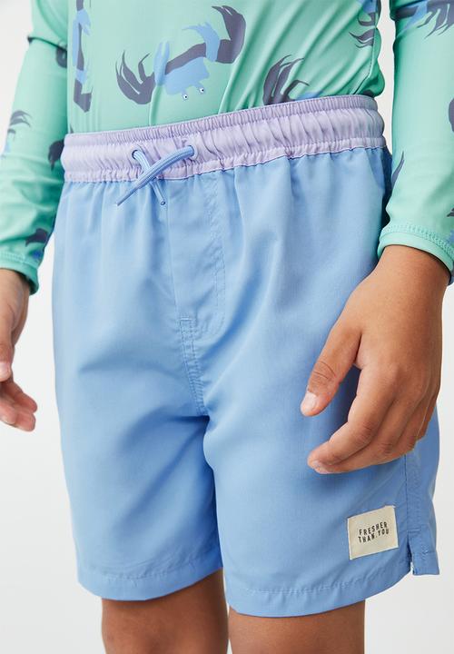 Cotton On - Bailey board short - dusk blue/smokey lilac wb