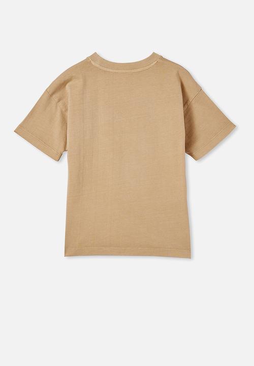Cotton On - Scout drop shoulder short sleeve tee - semolina pineapple