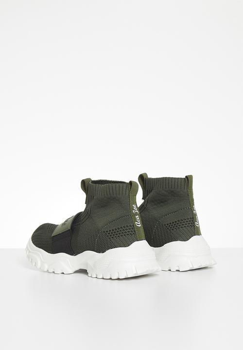Aca Joe - Boys high cut sock trainers - olive