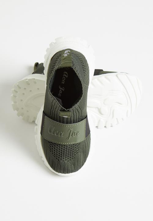 Aca Joe - Boys high cut sock trainers - olive