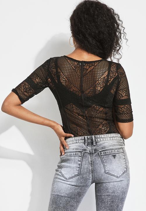 GUESS - Half sleeve denessa bodysuit - black