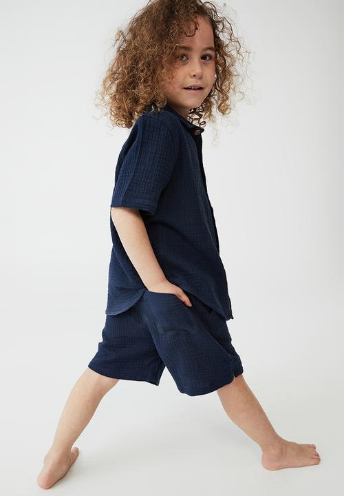 Cotton On - Los cabos short - navy blazer/cheesecloth