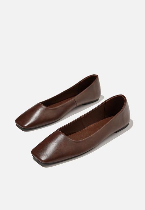 Cotton On - Square toe ballet - chocolate 