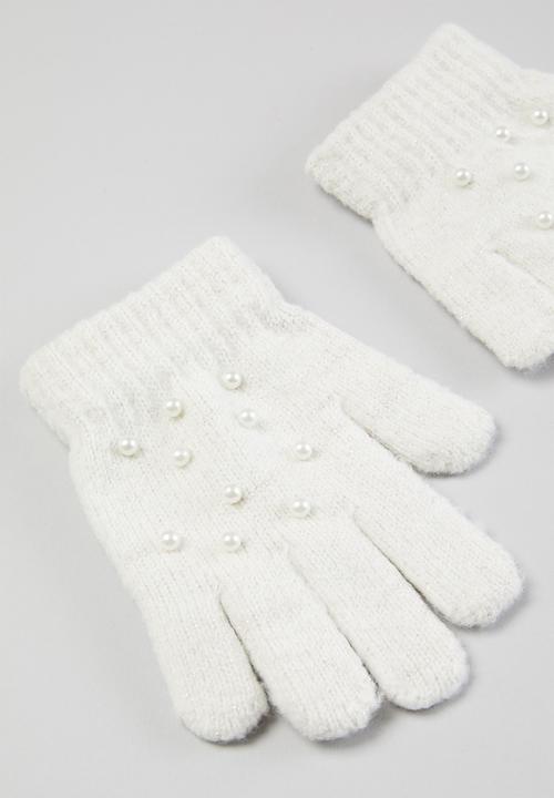 MINOTI - Girls knitted hat & gloves set - cream