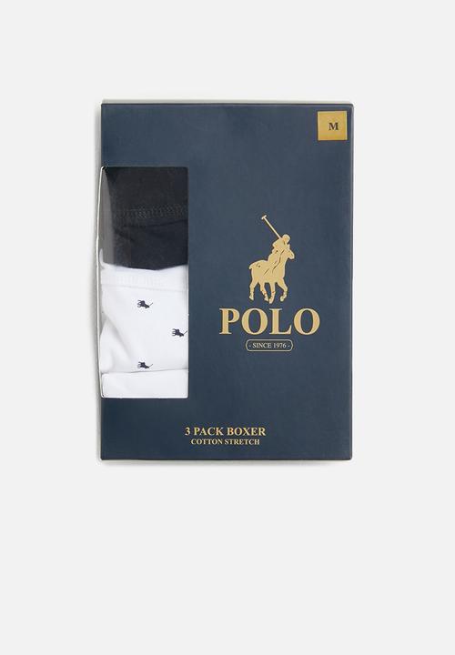 POLO - Classic 3 pack multi knit boxers - black & white 