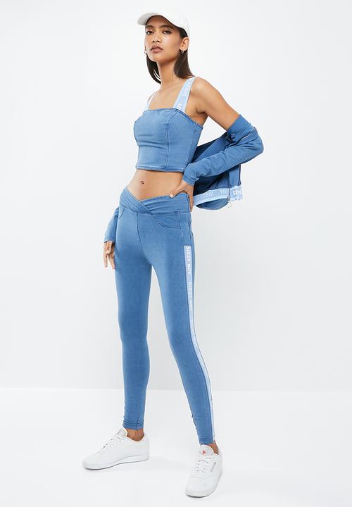 SISSY BOY - Game on : high rise knit jegging with cross over wb - light vintage