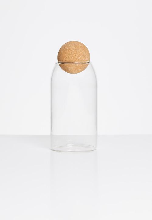 Sixth Floor - Akira cork glass storage jars - set of 3