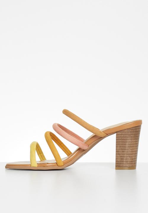 Miss Black - Lazio1 mule heel - yellow & orange 
