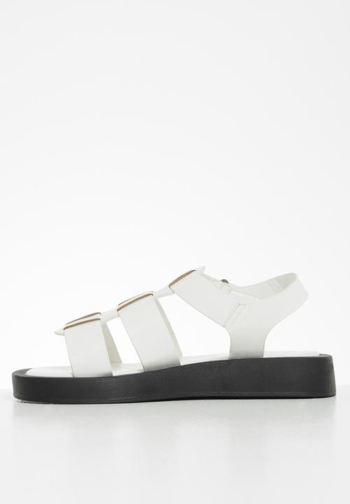 Footwork - Quest gladiator flatform sandal - white