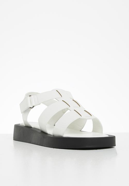 Footwork - Quest gladiator flatform sandal - white
