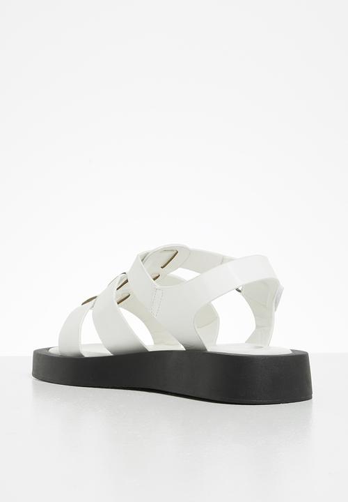 Footwork - Quest gladiator flatform sandal - white