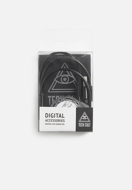 Tech Cult - Retractable 3 in 1 charging cable - black