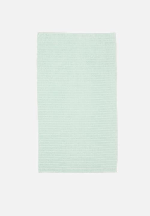 Sixth Floor - Ribbed zero twist woven towel - duck egg blue
