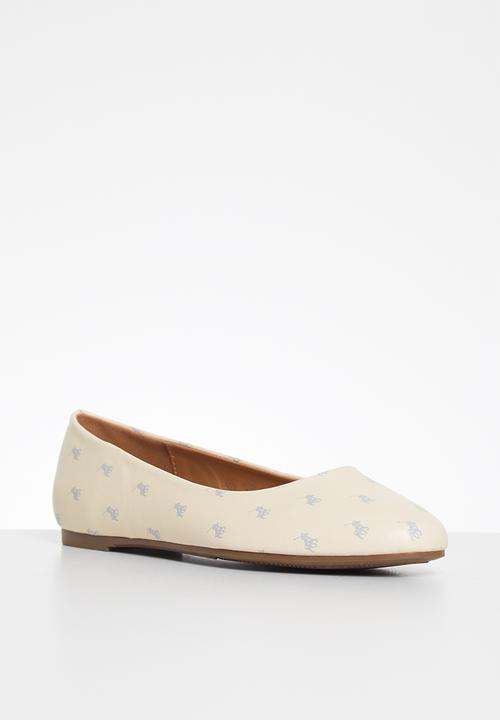 POLO - Brenda monogram ballet pump - off white
