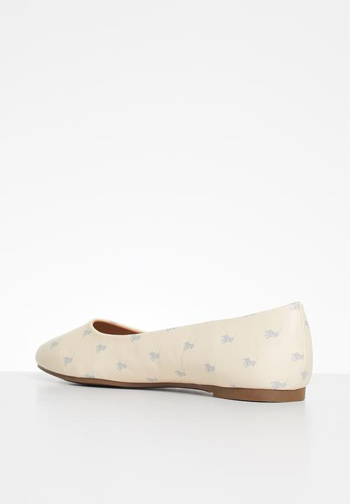 POLO - Brenda monogram ballet pump - off white