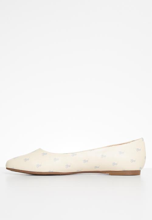 POLO - Brenda monogram ballet pump - off white