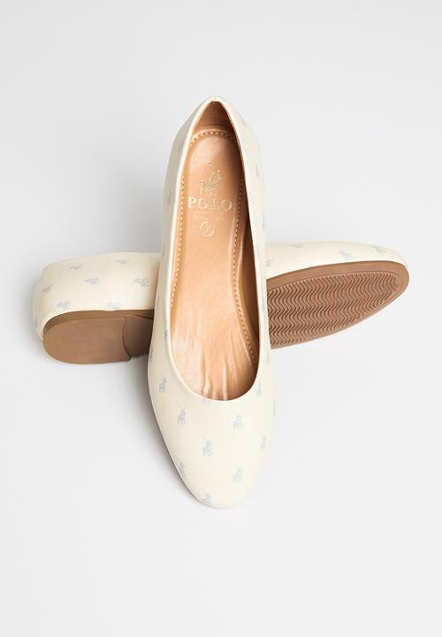 POLO - Brenda monogram ballet pump - off white