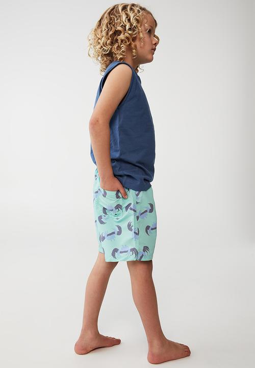 Cotton On - Bailey board short - mint breeze/crab