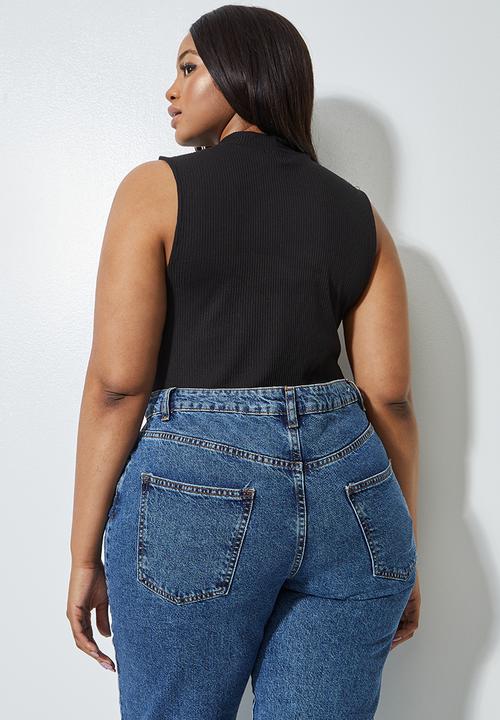 Superbalist - 2 pack funnel cut away bodysuit - black & white