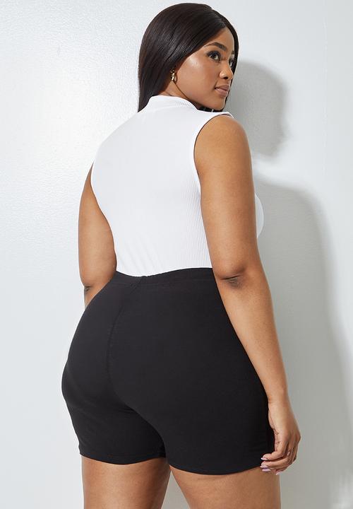 Superbalist - 2 pack funnel cut away bodysuit - grey & white