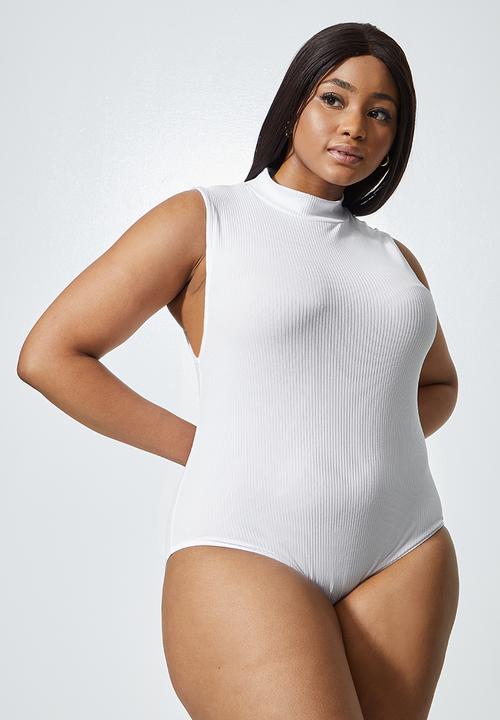 Superbalist - 2 pack funnel cut away bodysuit - grey & white