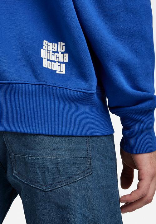 G-STAR - Snoop logo sweat hudson - blue/white
