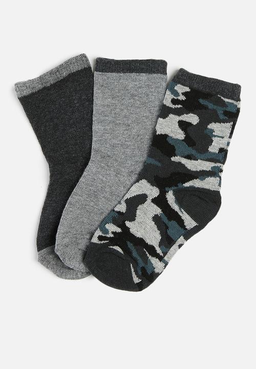MINOTI - Boys 3 pack camo socks - multi