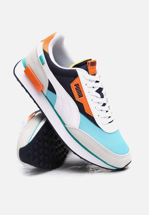 PUMA - Future rider play on - puma white-blue atoll-peacoat