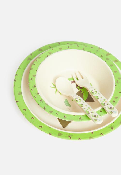 Fine Living - Nuovo kids bamboo dining set - dino