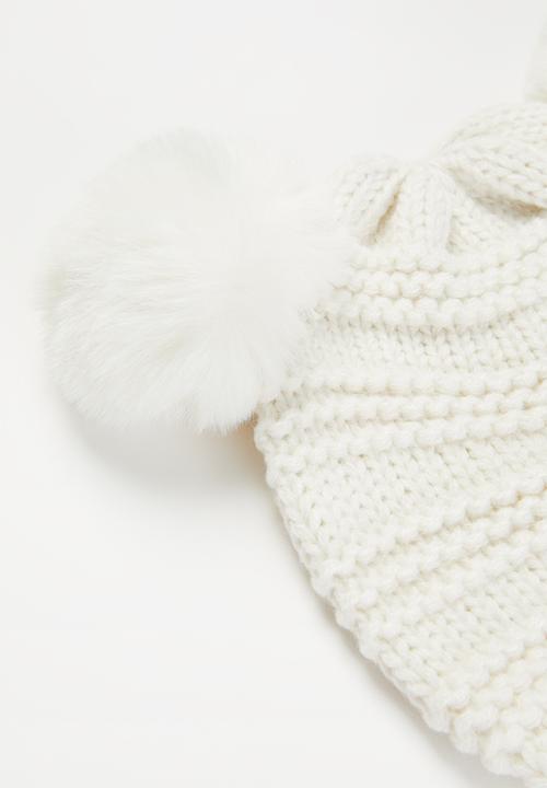 MINOTI - Unisex 2-pack knitted hats - grey & white 