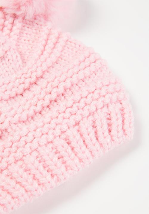 MINOTI - Girls 2-pack knitted hats - pink
