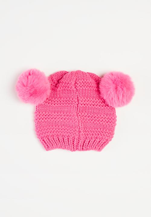MINOTI - Girls 2-pack knitted hats - pink