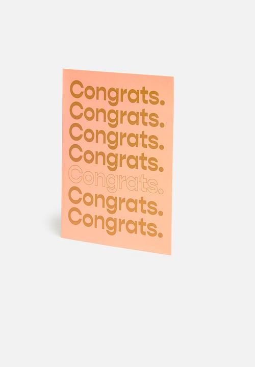 Typo - Congratulations card - pink