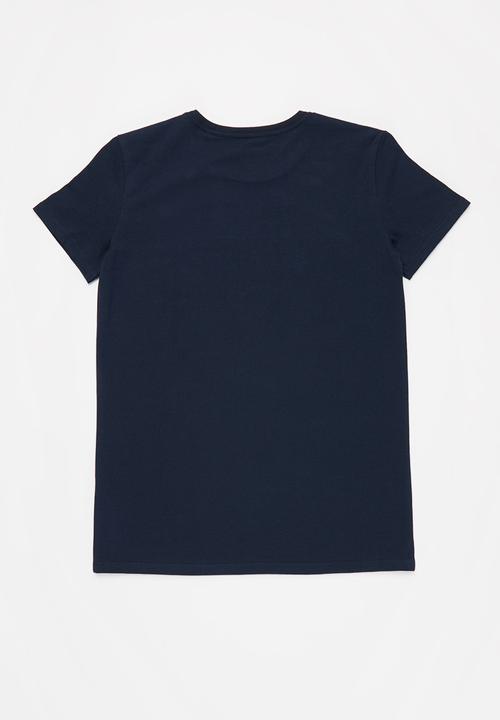 GUESS - Boys short sleeve layered triangle tee - blue