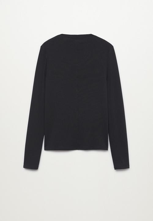 MANGO - T-shirt menina - black