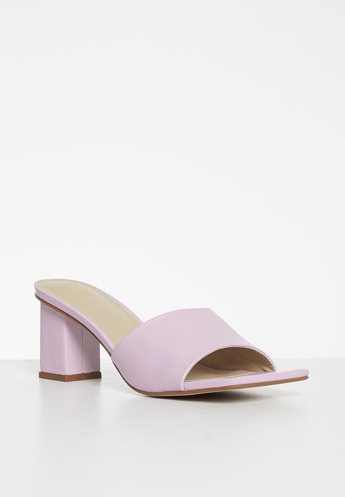 Missguided - Square toe block heel mule - lilac