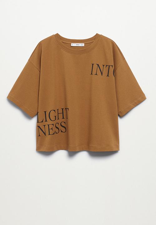 MANGO - T-shirt pstinto - brown